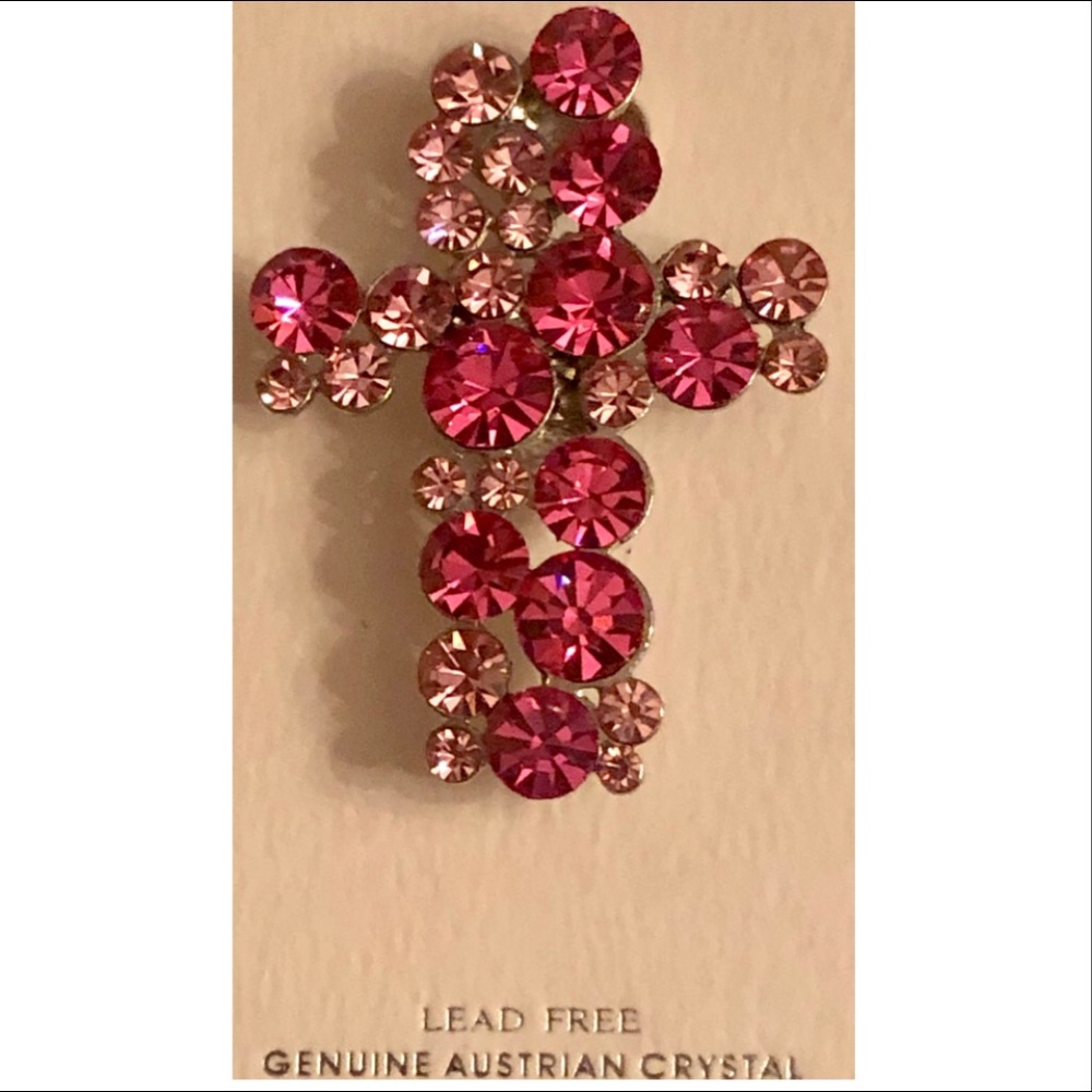 AUSTRIAN CRYSTAL MAGNETIC CLIP CROSS